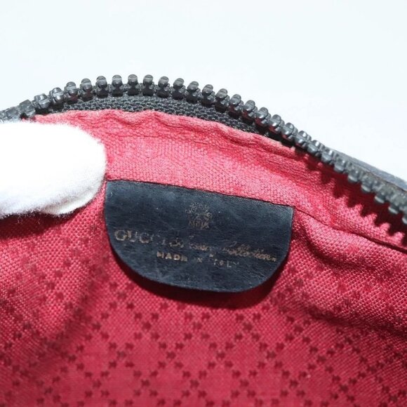 GUCCI GG Canvas Web Sherry Line Shoulder Bag Black Gold Red 010 378 Auth 129553 - Picture 11 of 16